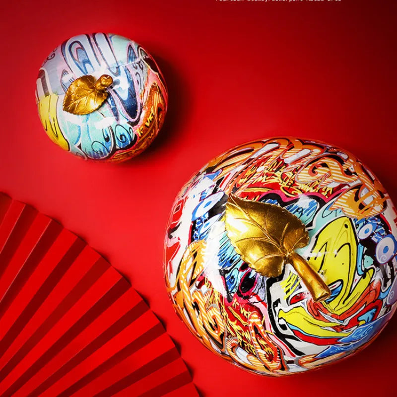 Graffiti Painted Apple Sculpture