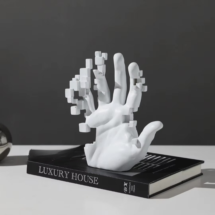 Pixel Hand Sculpture