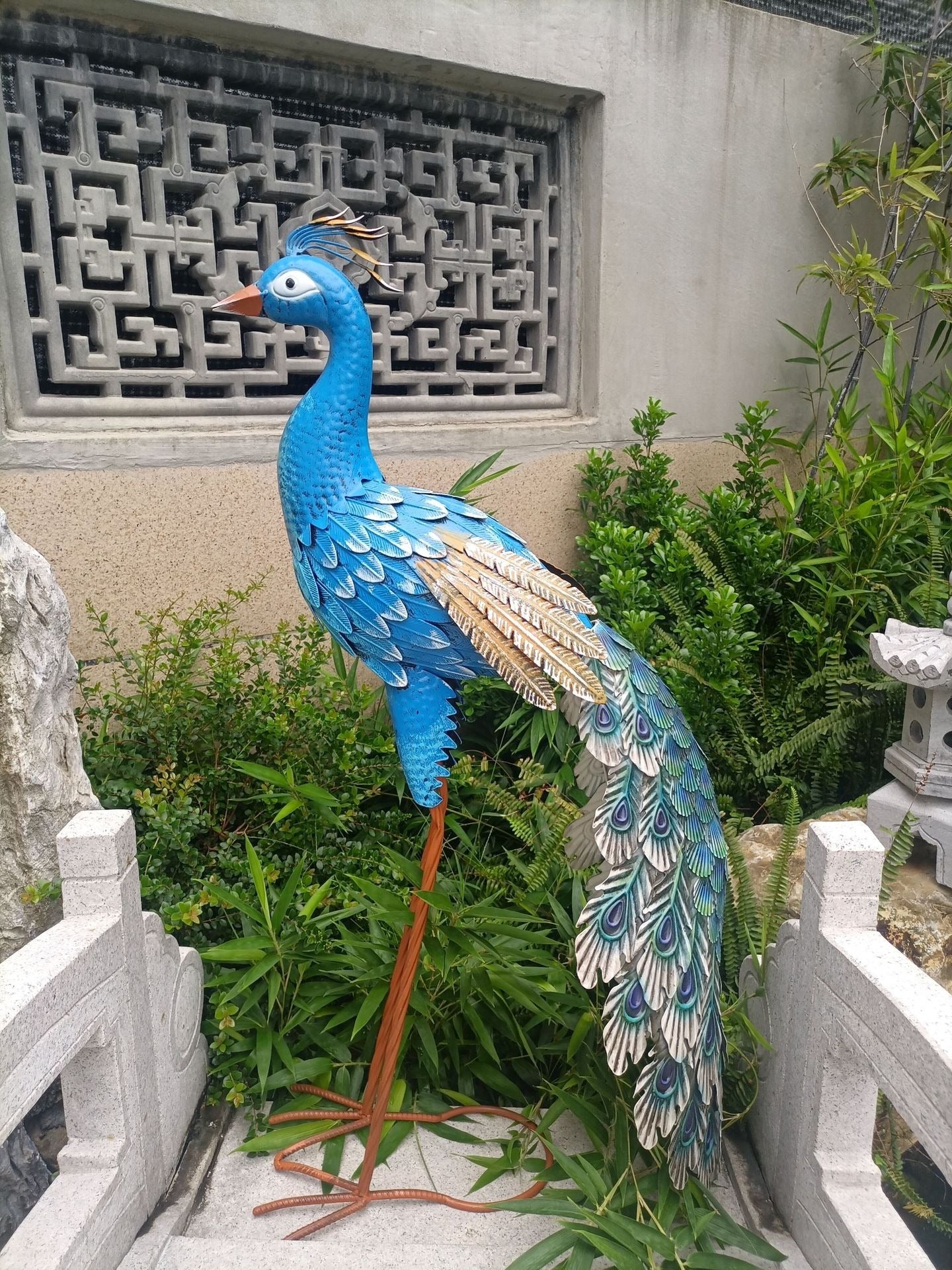 Metal Peacock Statue 101 cm