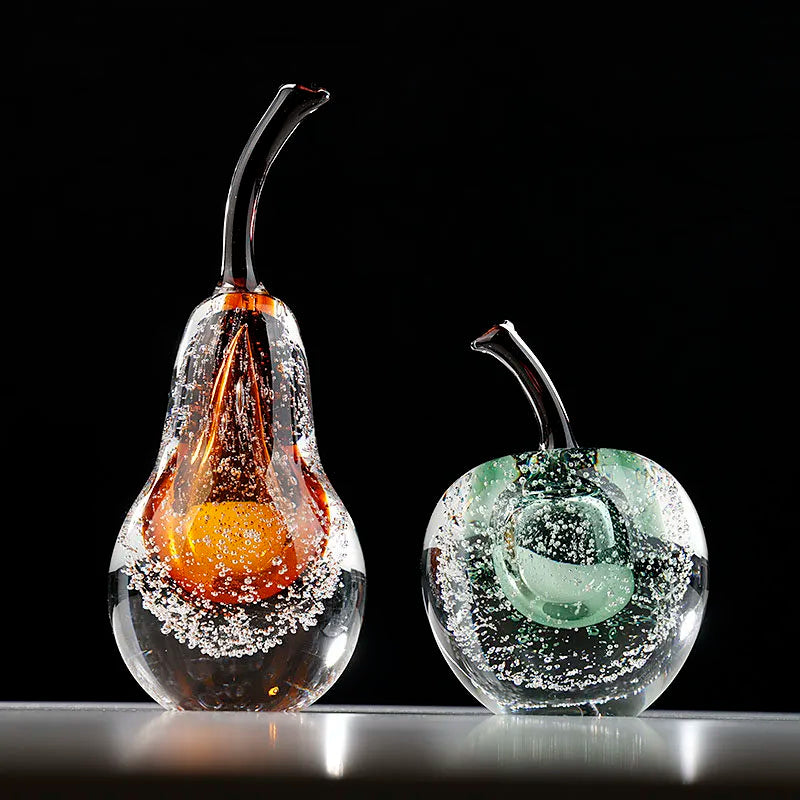 Aurora Glass Fruit Sculpture