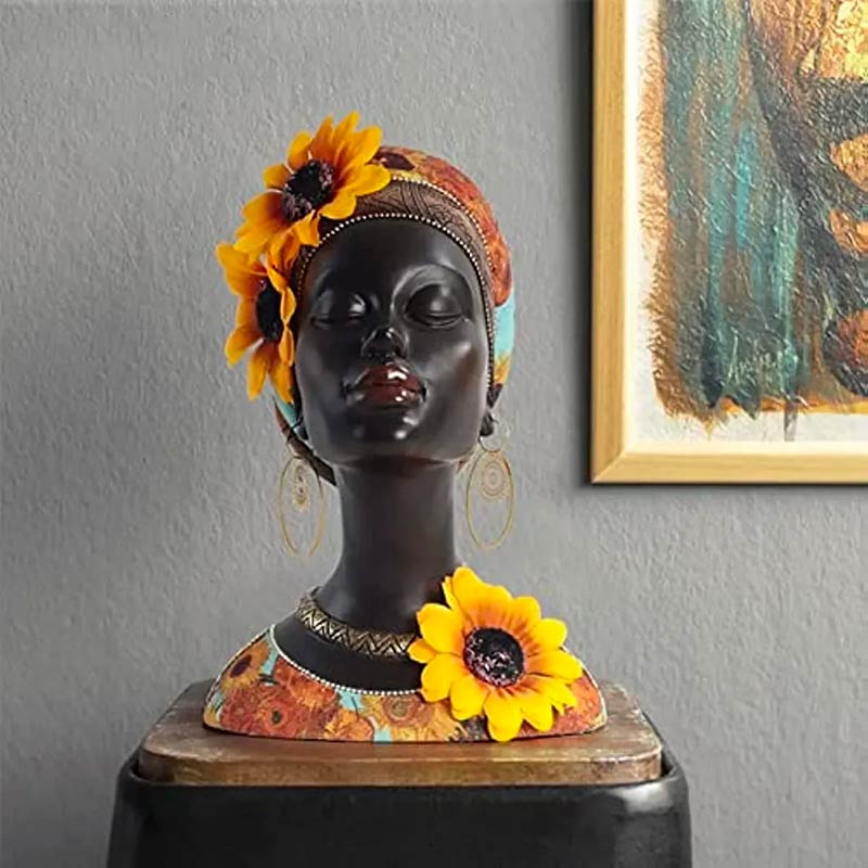 African Bust <br> Statue
