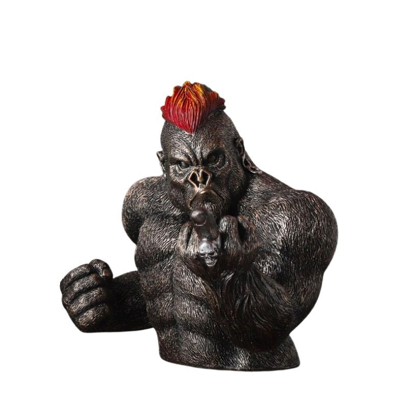Resin Gorilla Statue <br/> Black