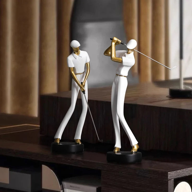 Nordic Abstract Golfer Sculptures