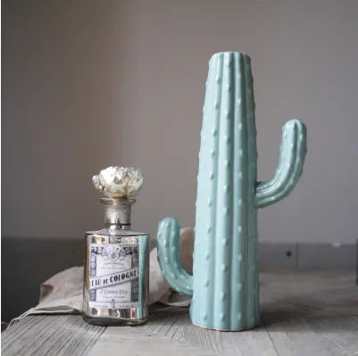 Large Ceramic Cactus Vase, 24 cm and 29 cm