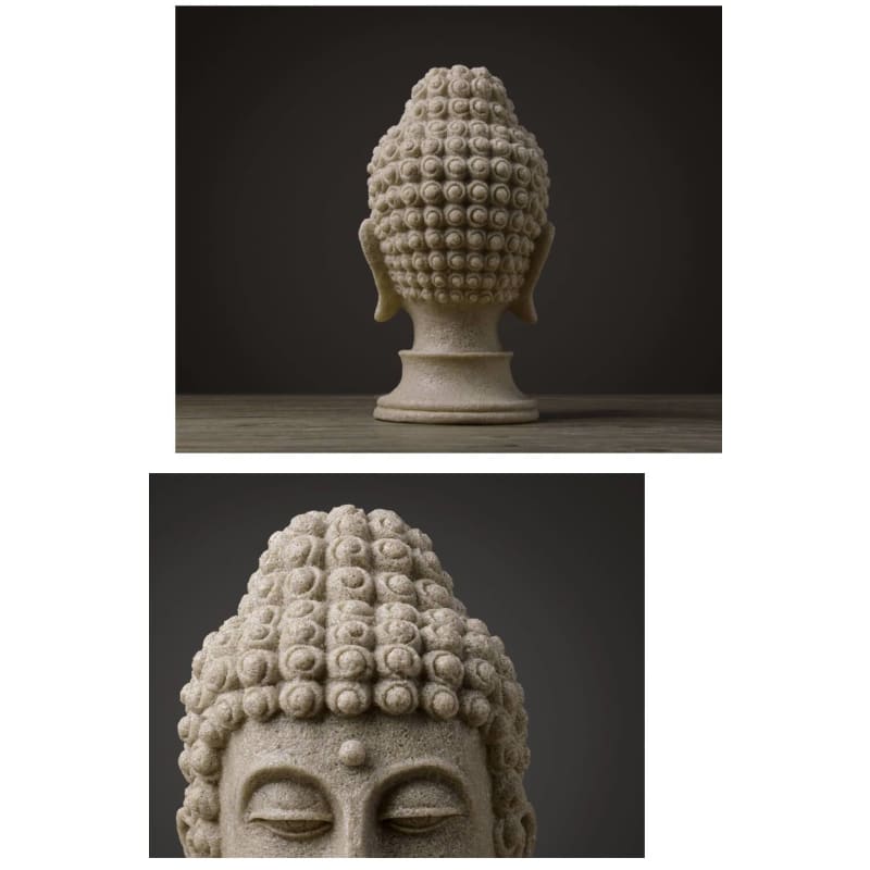 Modern Sculpture, Stone Buddha <br/> Head 33 cm