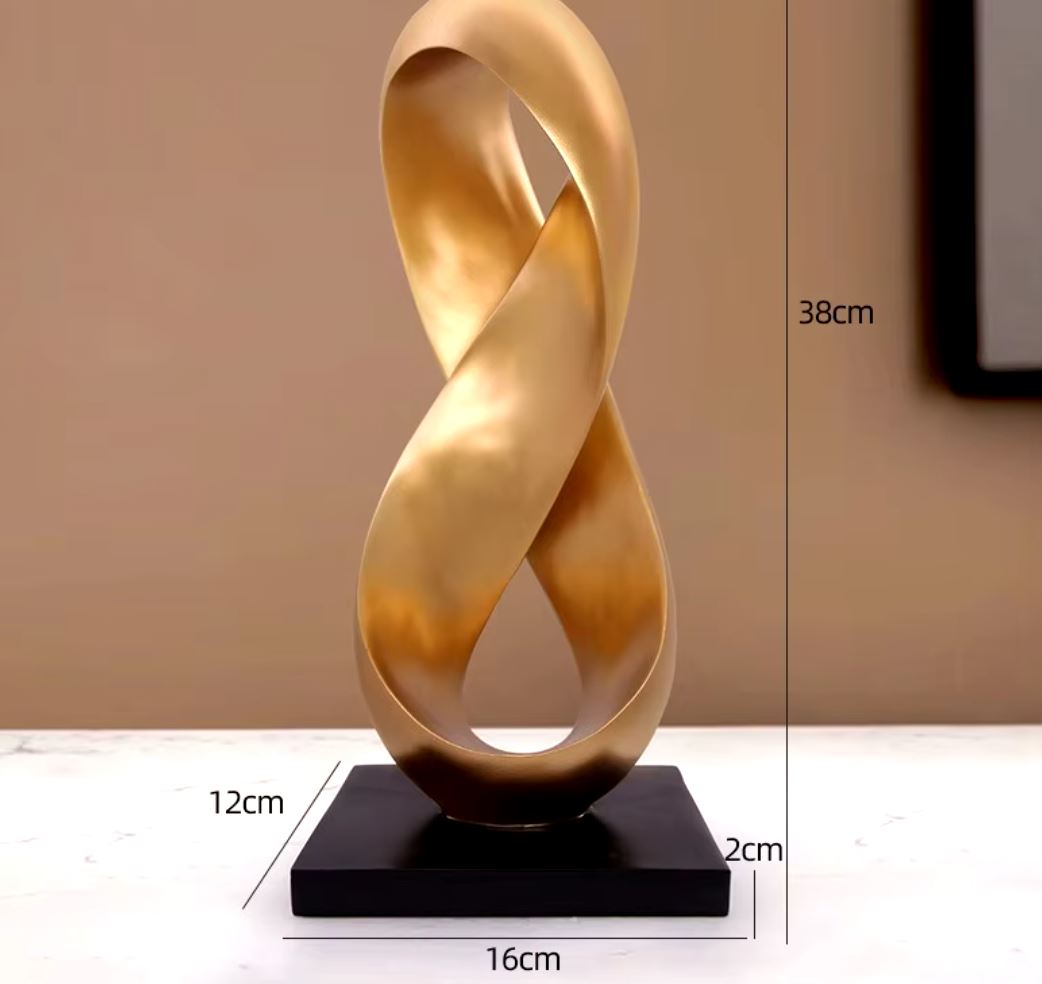 Gold Abstract Resin Sculpture 38 cm