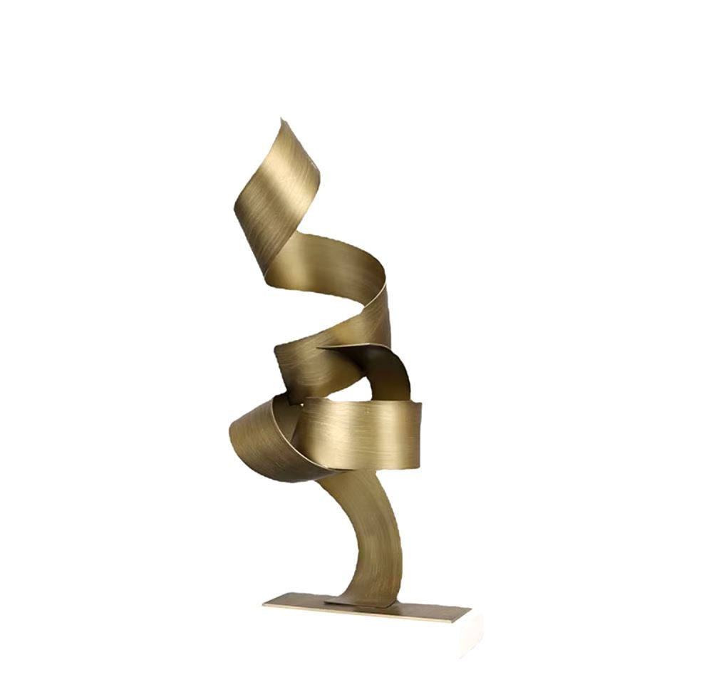 Gold Metal Abstract Art Sculpture 40 cm