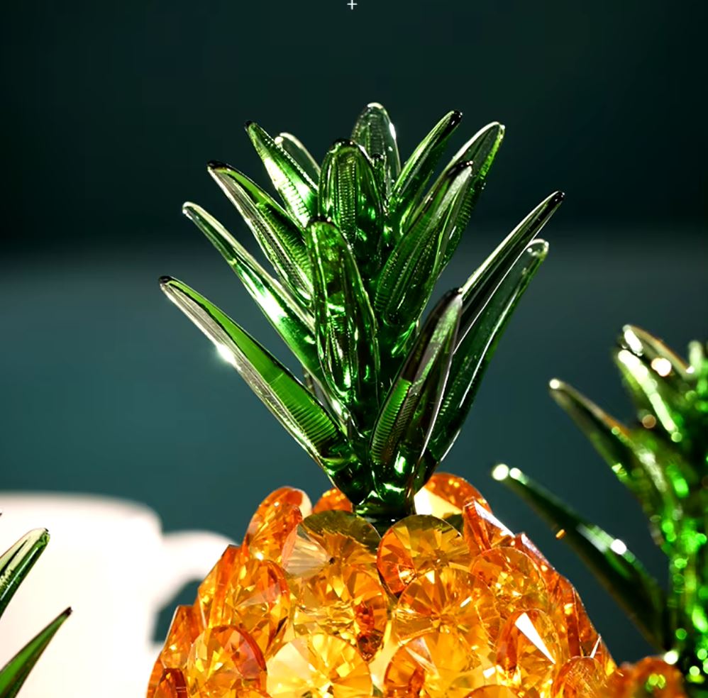 Colorful Glass Pineapple Sculpture 14 cm