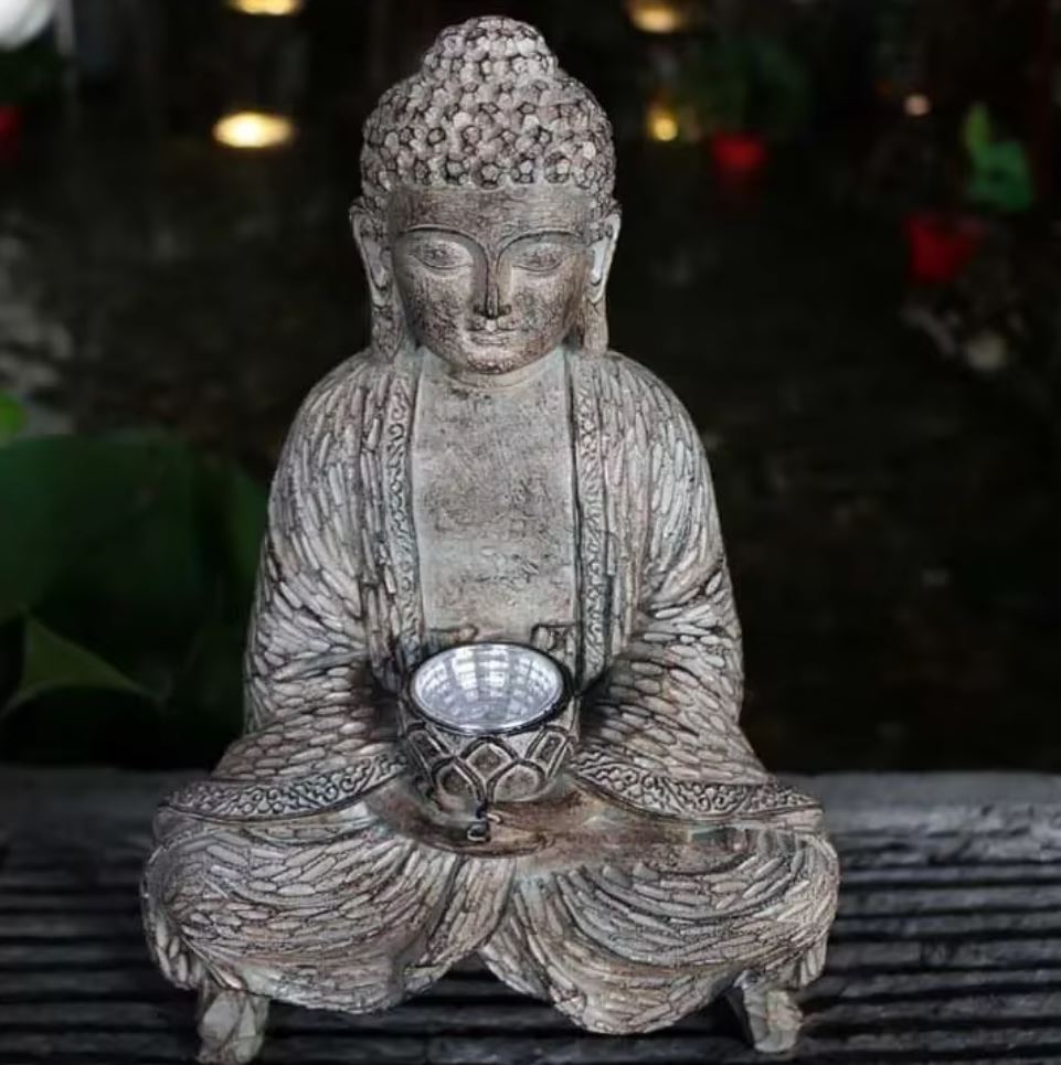 Zen Buddha Statue in Resin for Outdoors 27 cm