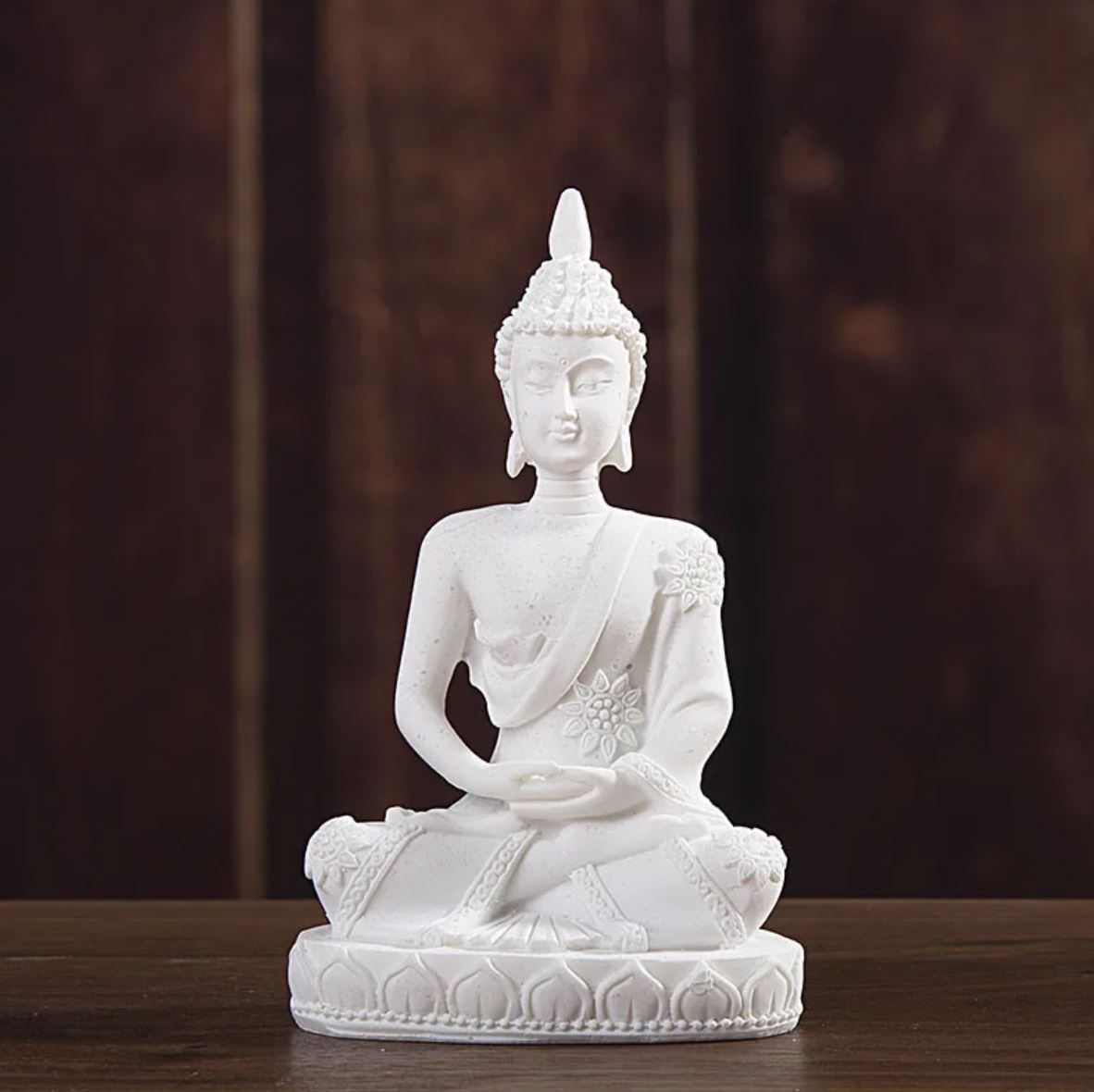Buddha Statue, White, 11 cm