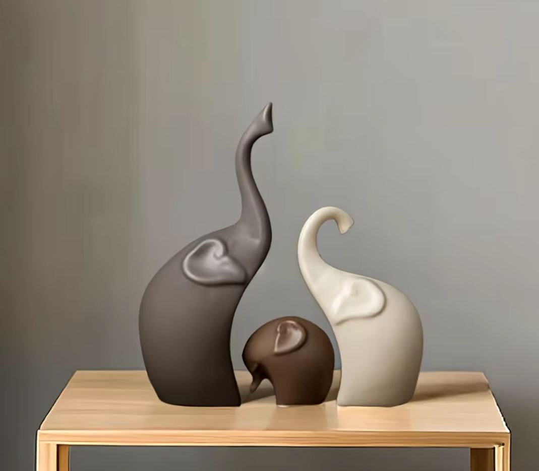 Nordic-Style Elephants Statue 24 cm