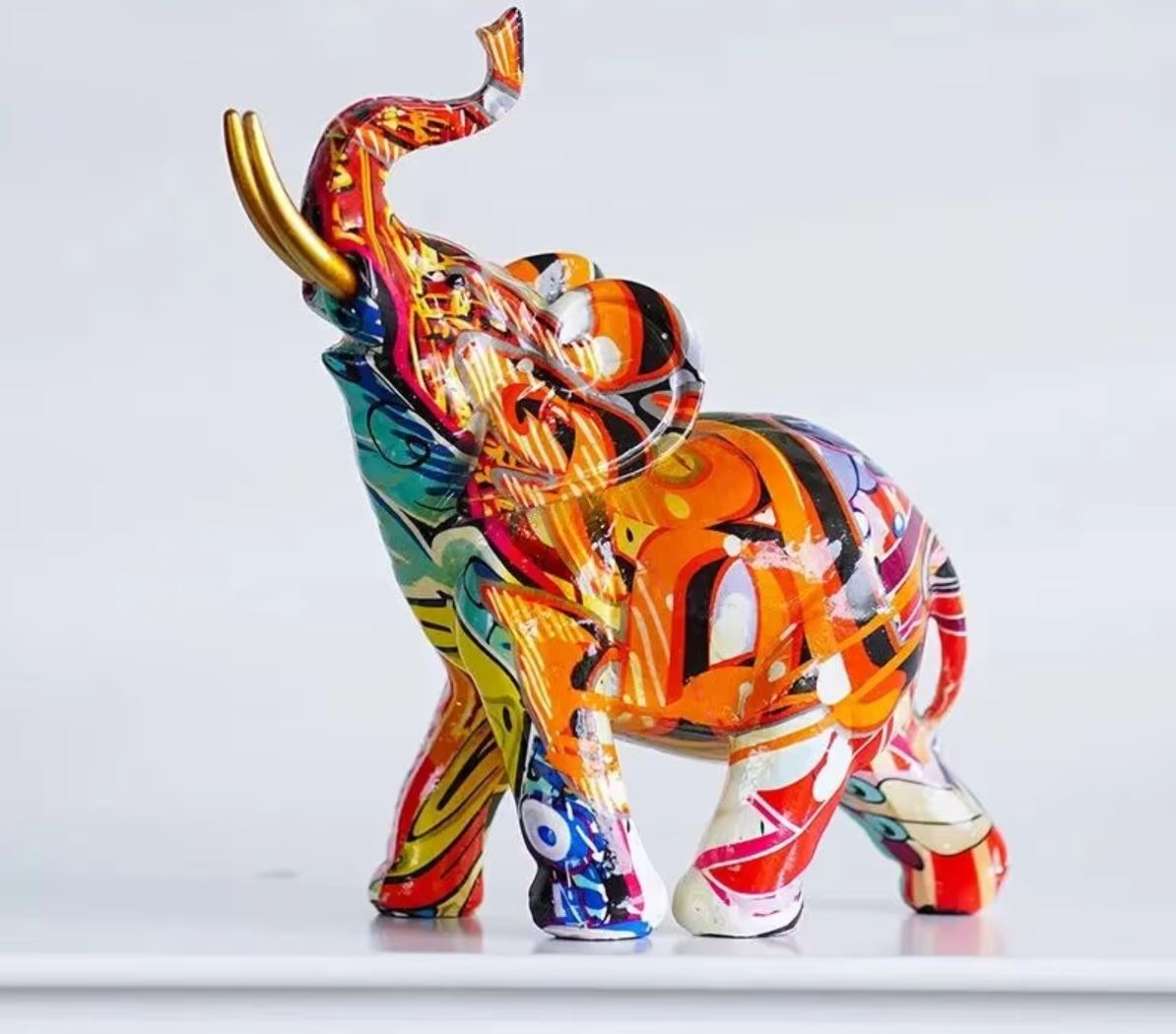 Pop Art Resin Elephant Statue 17 cm