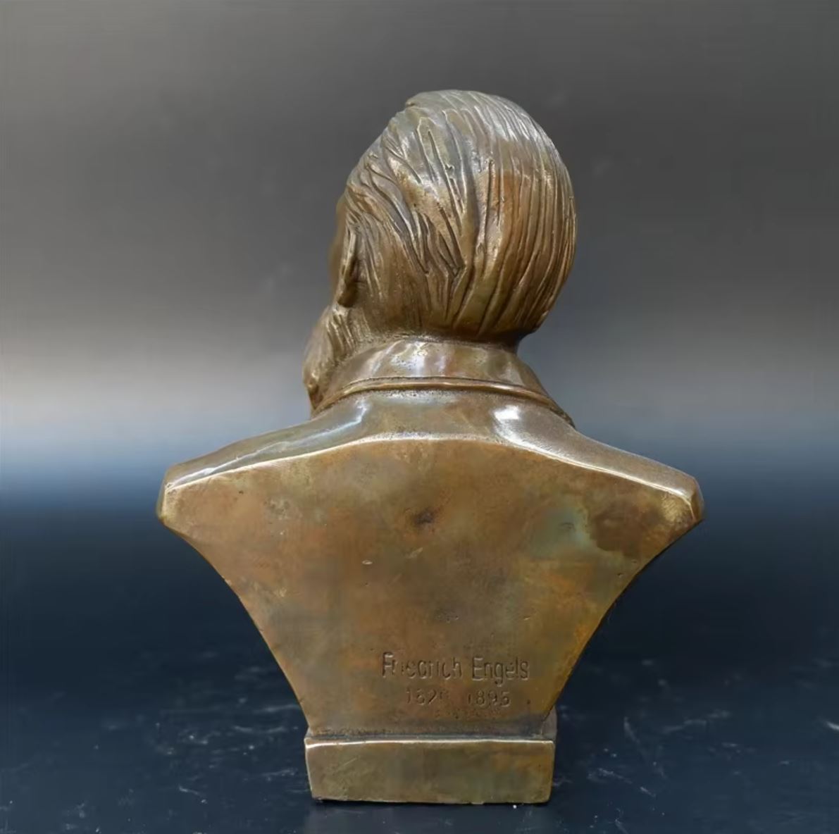 Friedrich Engels Bronze Bust Statue 17 cm