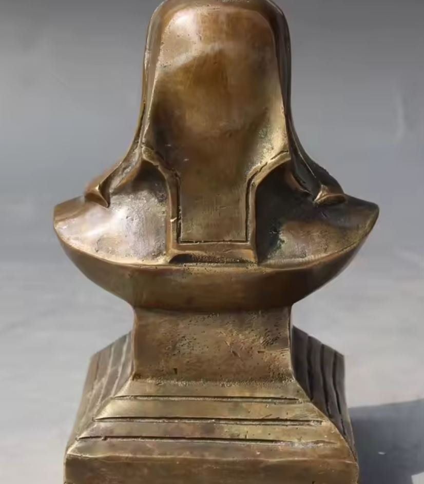 Genghis Khan Brass Bust Statue 13 cm