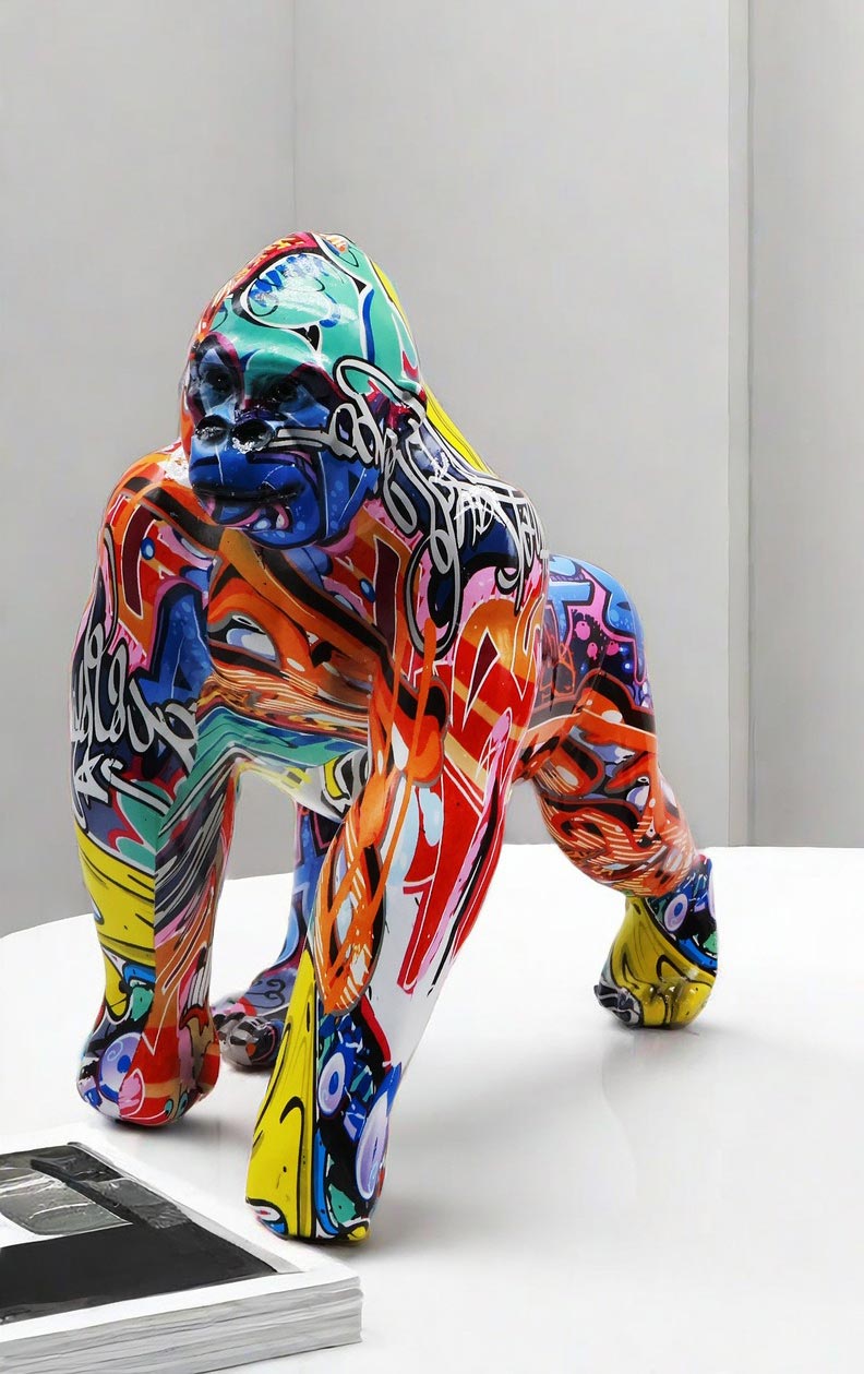 Gorilla Statue, Resin, Eighties, 26 cm