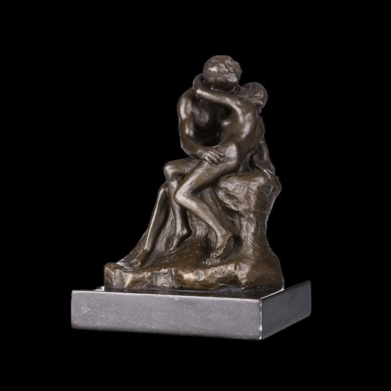 Bronze Statue, The Kiss by Rodin, Reproduction, 14 cm