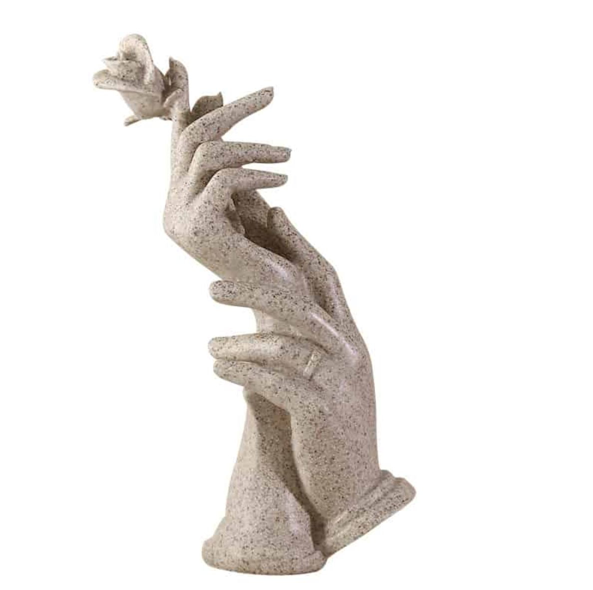 Intertwined Hands Statue, Marble Effect, 27 cm