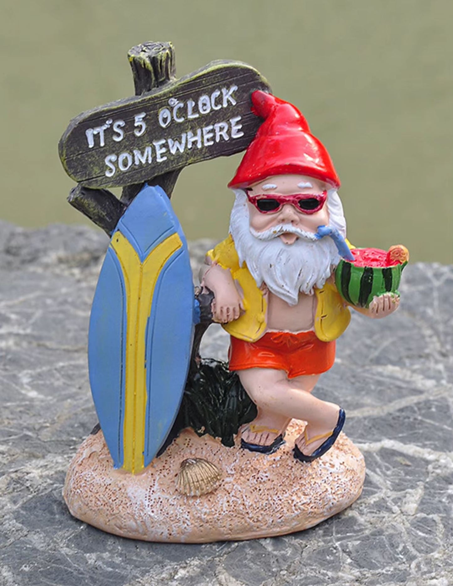 Surfer Garden Gnome Statue 14 cm