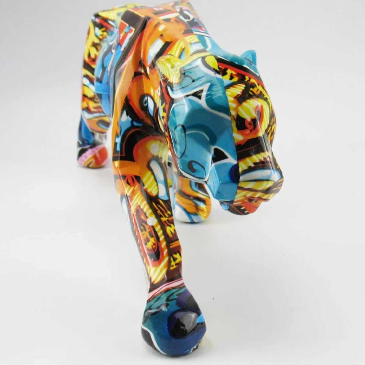 Panther Statue, Graffiti, Resin, 14 cm