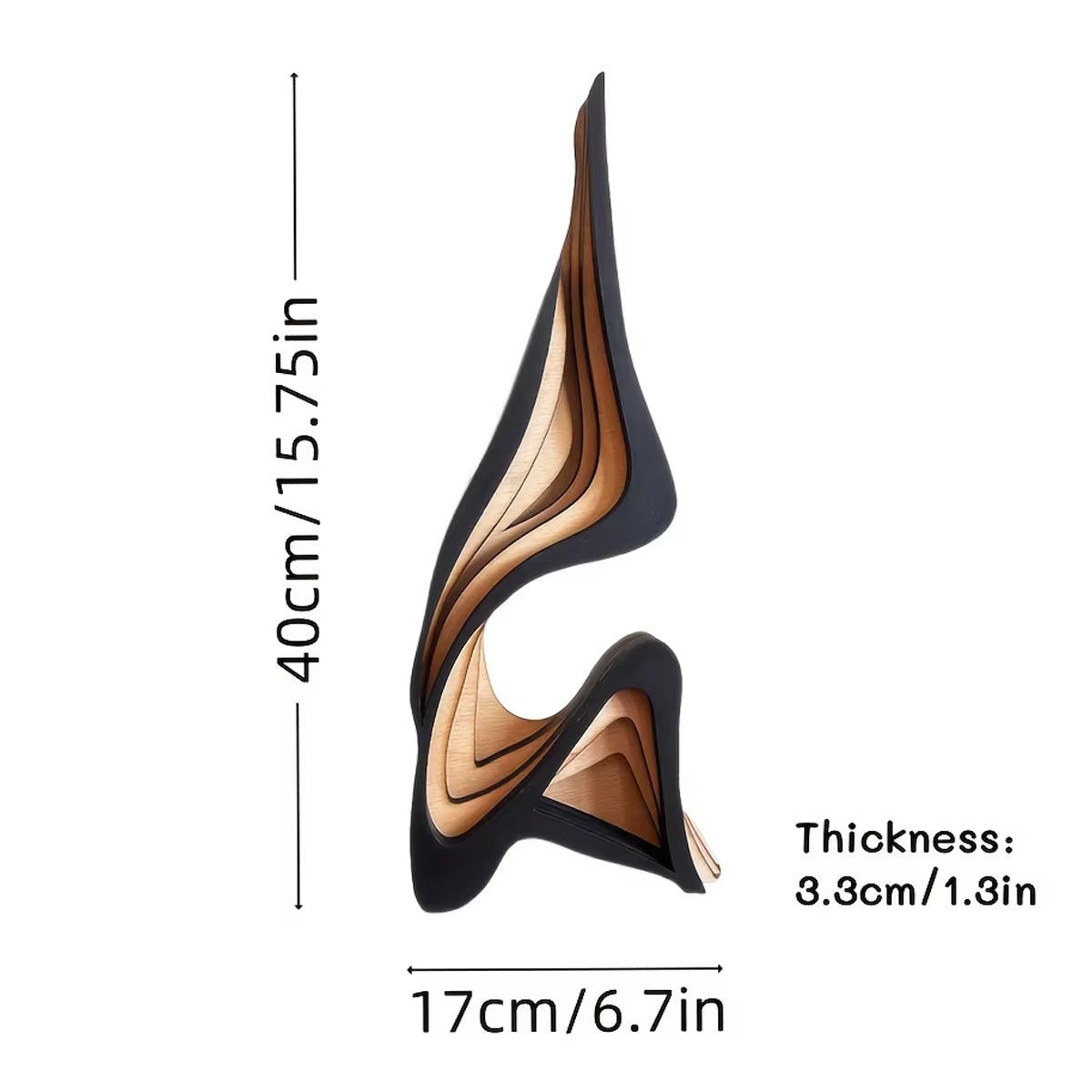 Abstract Design Wood Statue 40 cm