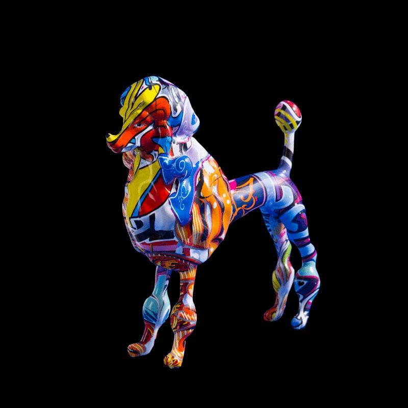 Dog Statue <br/> Multicolor Poodle