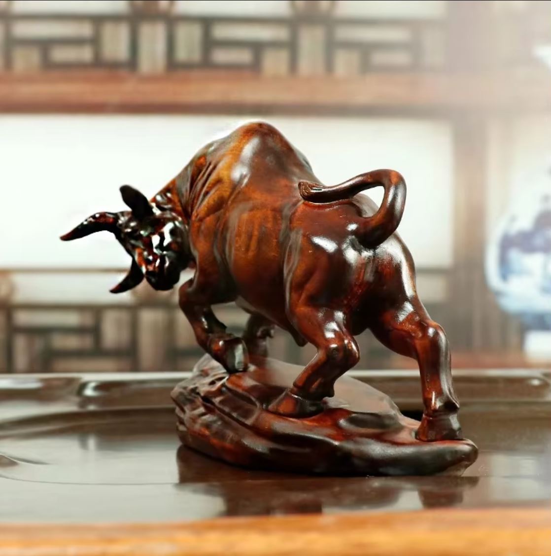 Solid Wood Bull 9 cm