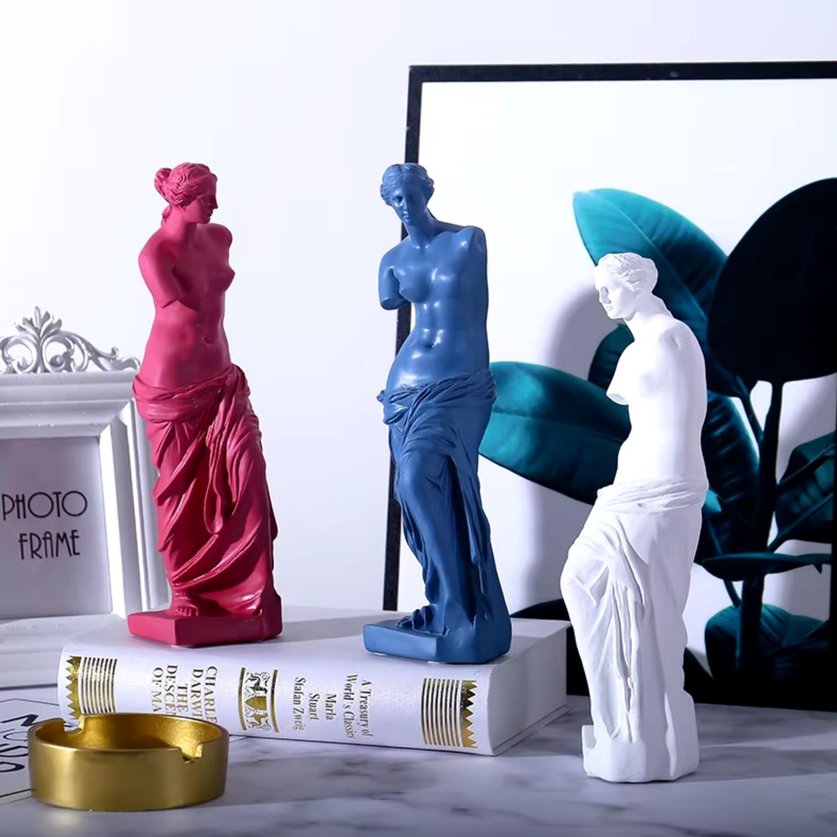 Blue Venus de Milo Statue in Resin 29 cm