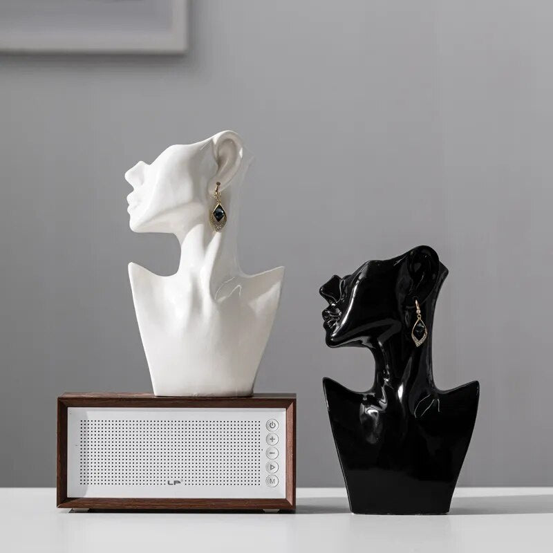 Modern Side Face Ceramic Vase