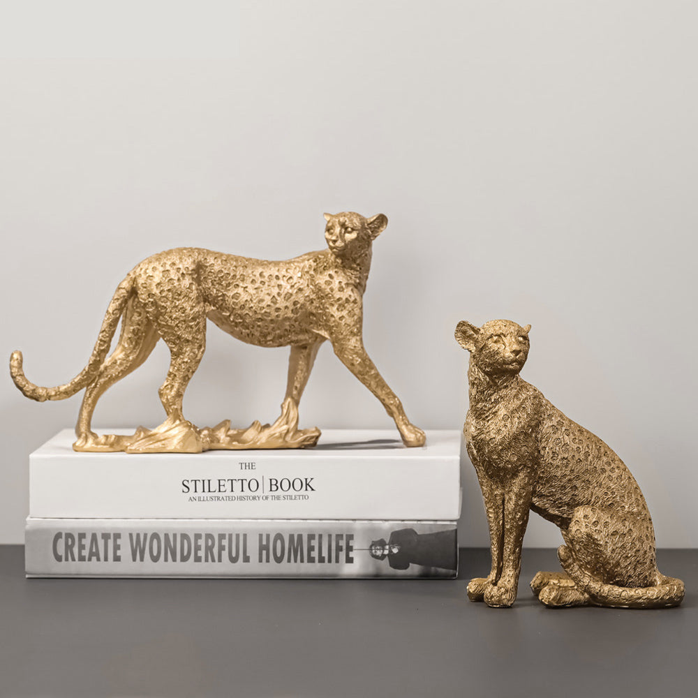 Golden Leopard Figurines