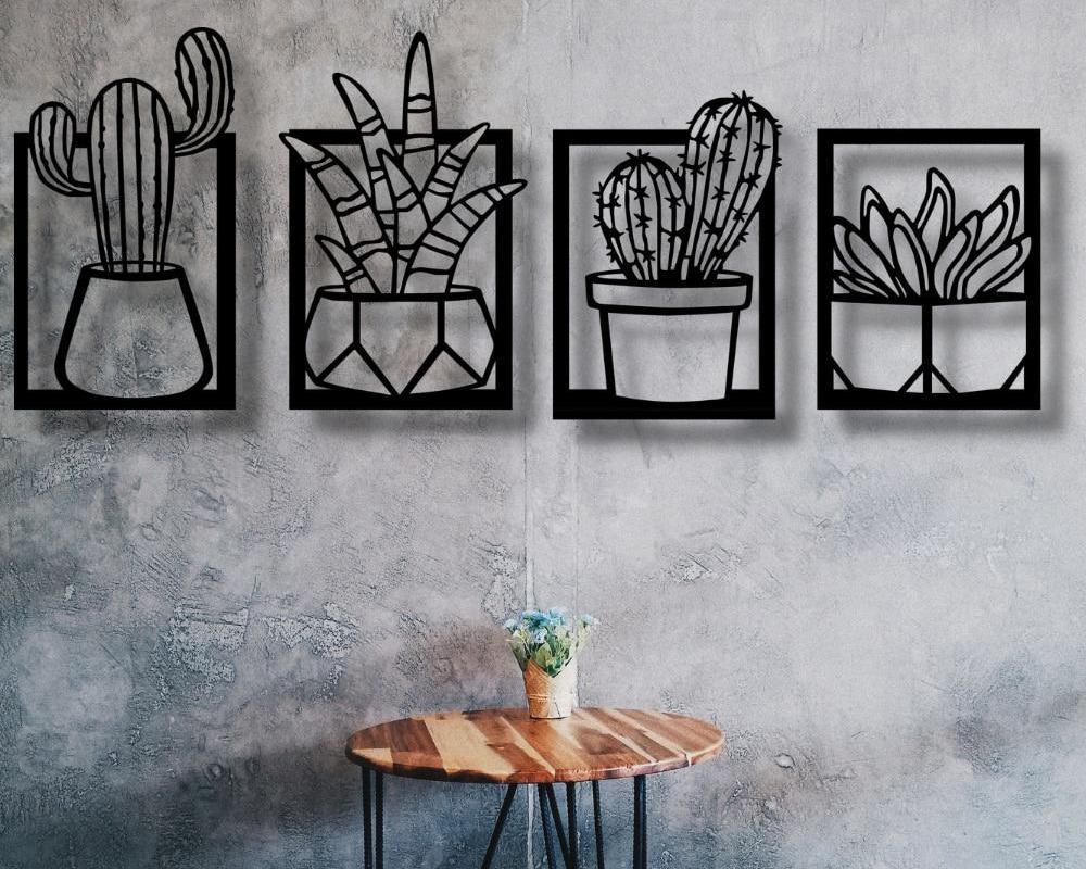 Wooden Flora Wall Decor (4pcs)
