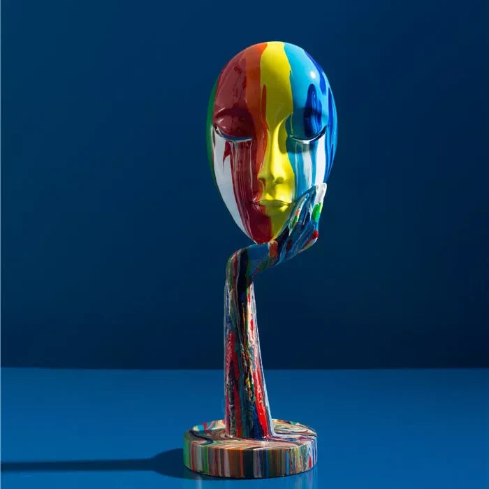 Contemporary Sculpture <br/> Face Mask Statue