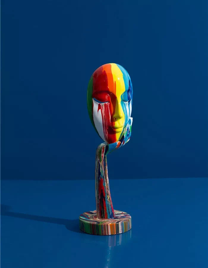Contemporary Sculpture <br/> Face Mask Statue