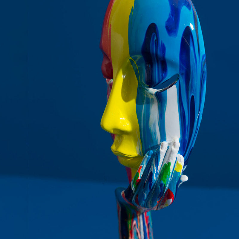 Contemporary Sculpture <br/> Face Mask Statue