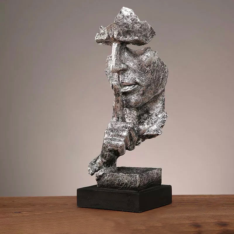 Man Face Statue <br/> Silence Is Golden