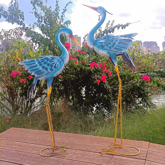 Metal Crane Bird Statue 110 / 114 cm (sold individually)