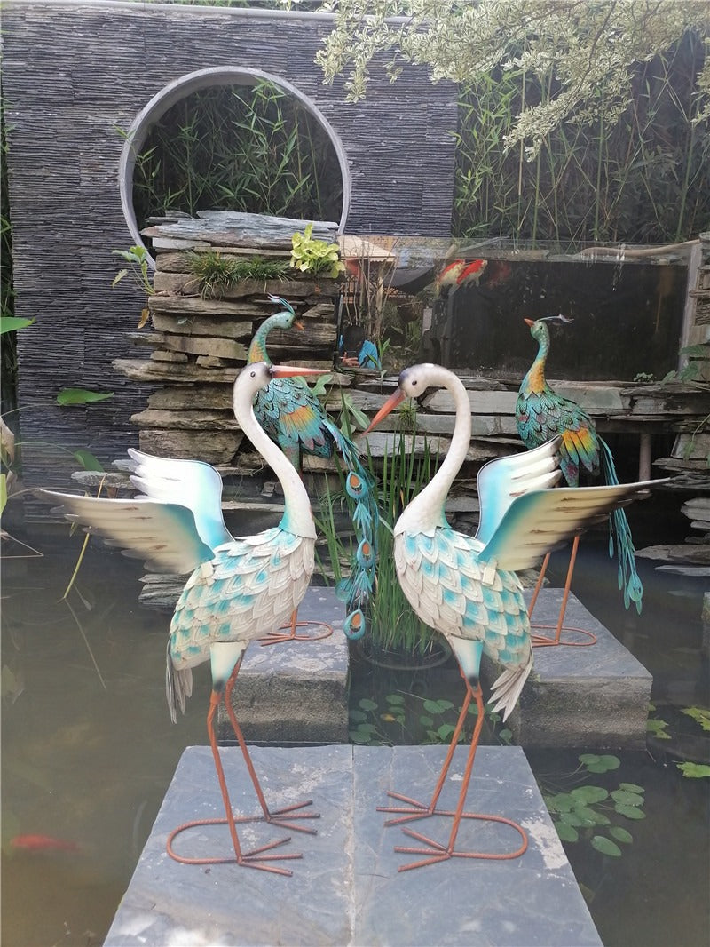 "White" Pink Flamingo Statue 70 cm
