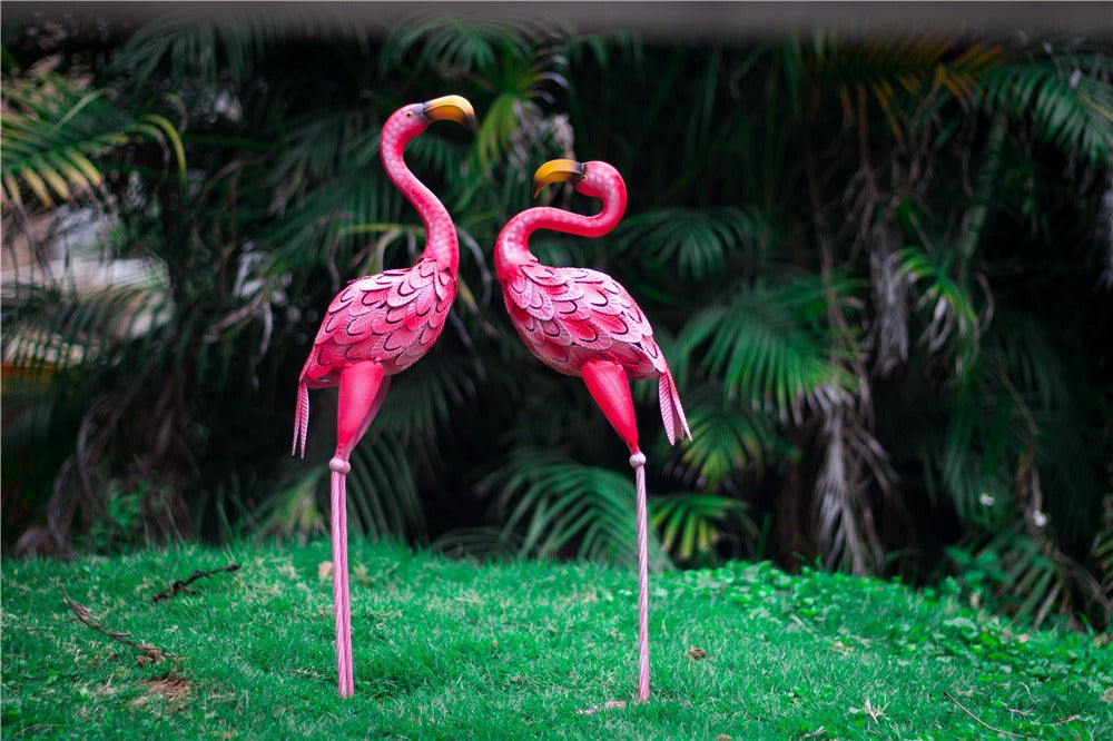 Metal Pink Flamingo Statue 58 / 66 cm (sold individually)