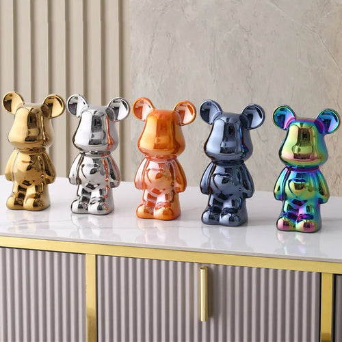 Metallic Bear Penny Bank