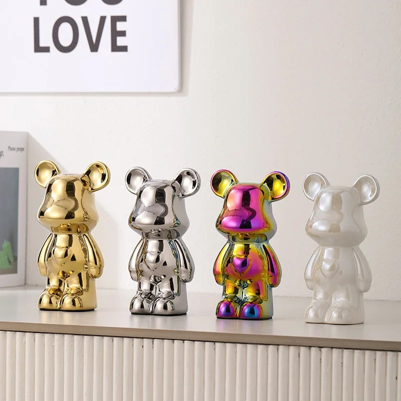 Metallic Bear Penny Bank