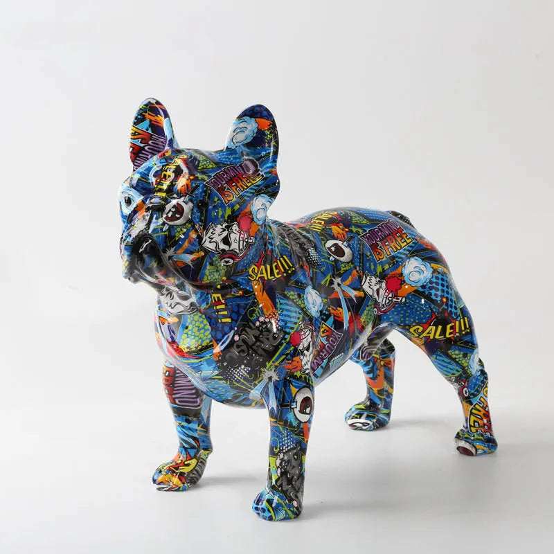 American Bully Graffiti Painted Statue