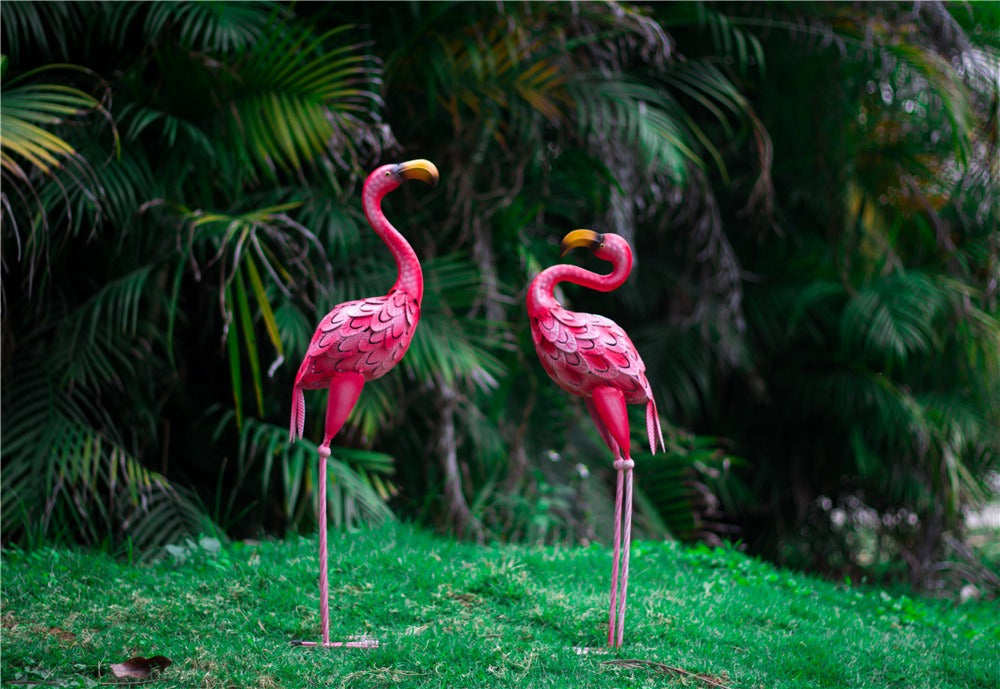 Metal Pink Flamingo Statue 58 / 66 cm (sold individually)