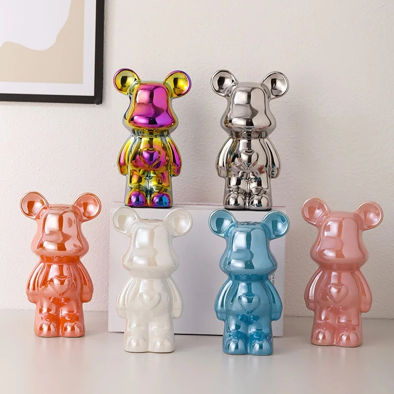 Metallic Bear Penny Bank