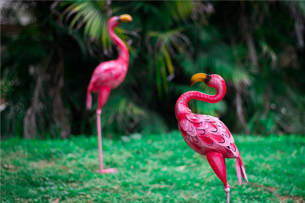 Metal Pink Flamingo Statue 58 / 66 cm (sold individually)