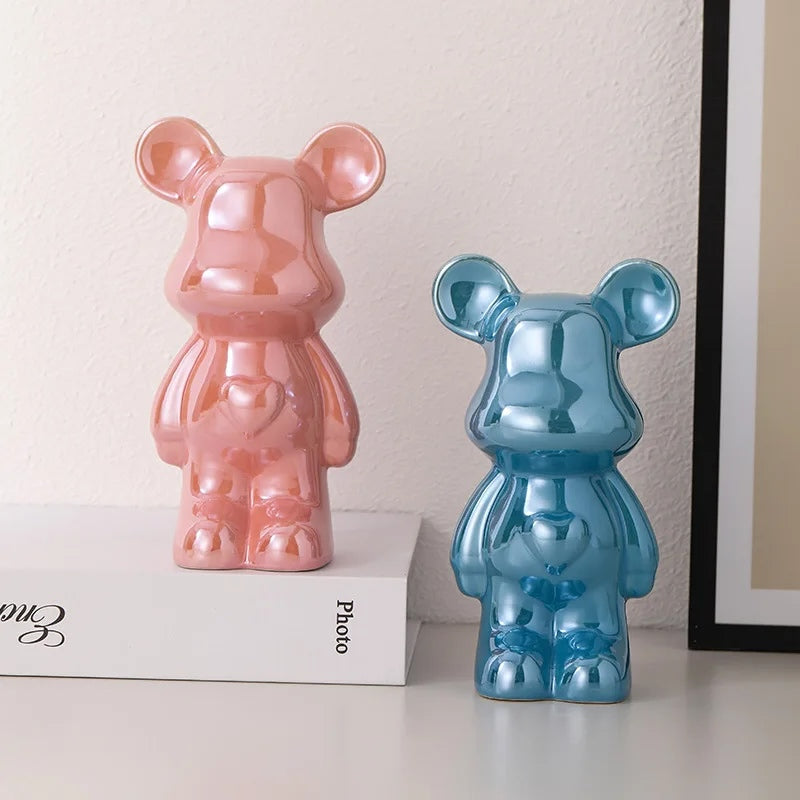 Metallic Bear Penny Bank