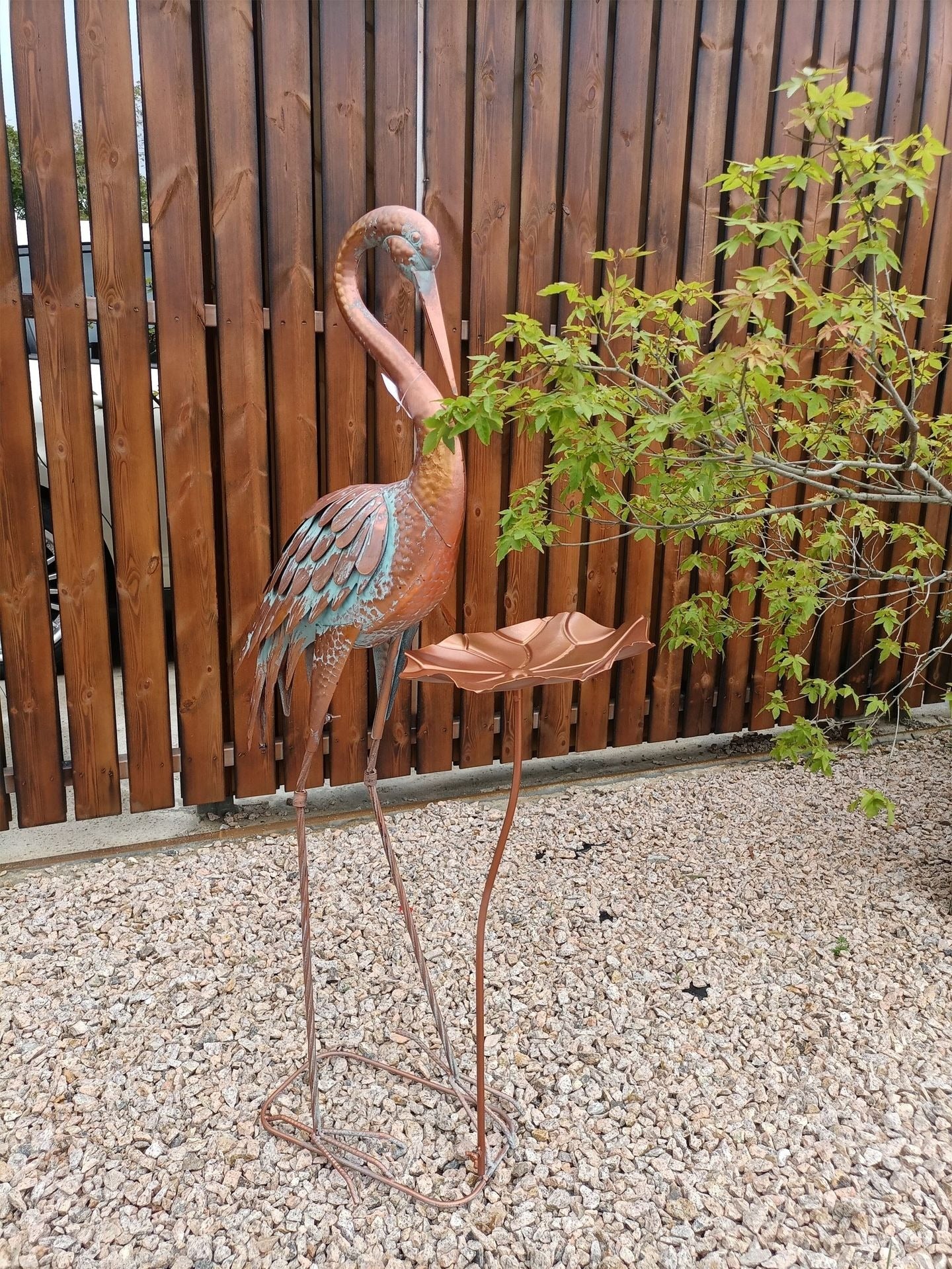 Metal Crane Bird Statue 106 cm