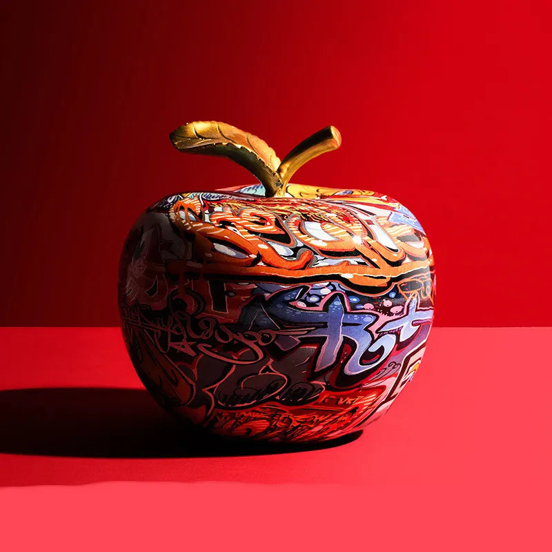 Graffiti Painted Apple Sculpture
