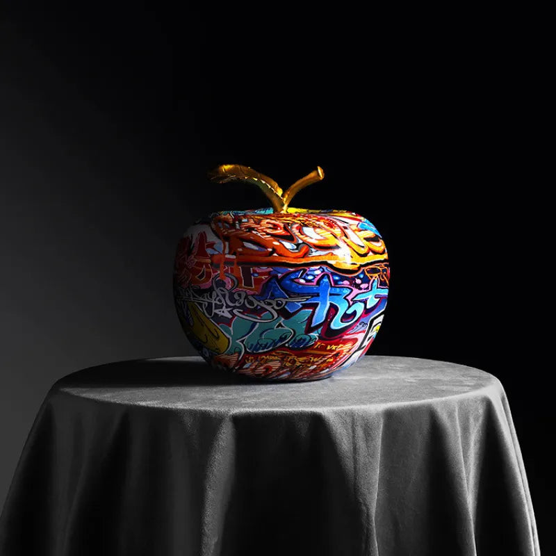 Graffiti Painted Apple Sculpture