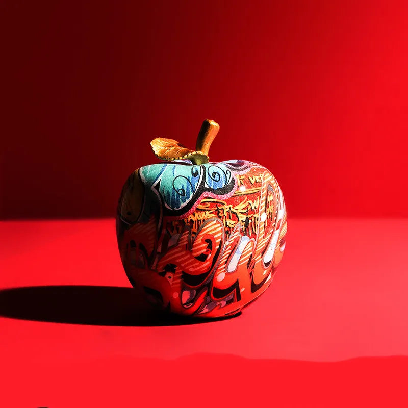 Graffiti Painted Apple Sculpture