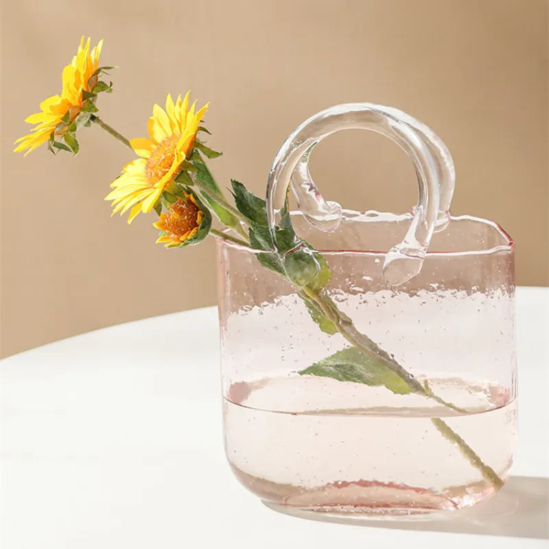 Nordic Glass Bag Vase Sculpture