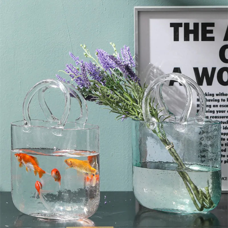 Nordic Glass Bag Vase Sculpture